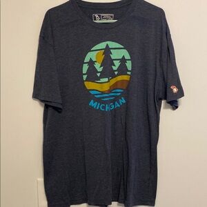 Michigan Graphic Tee - Navy Blue, very soft, good condition